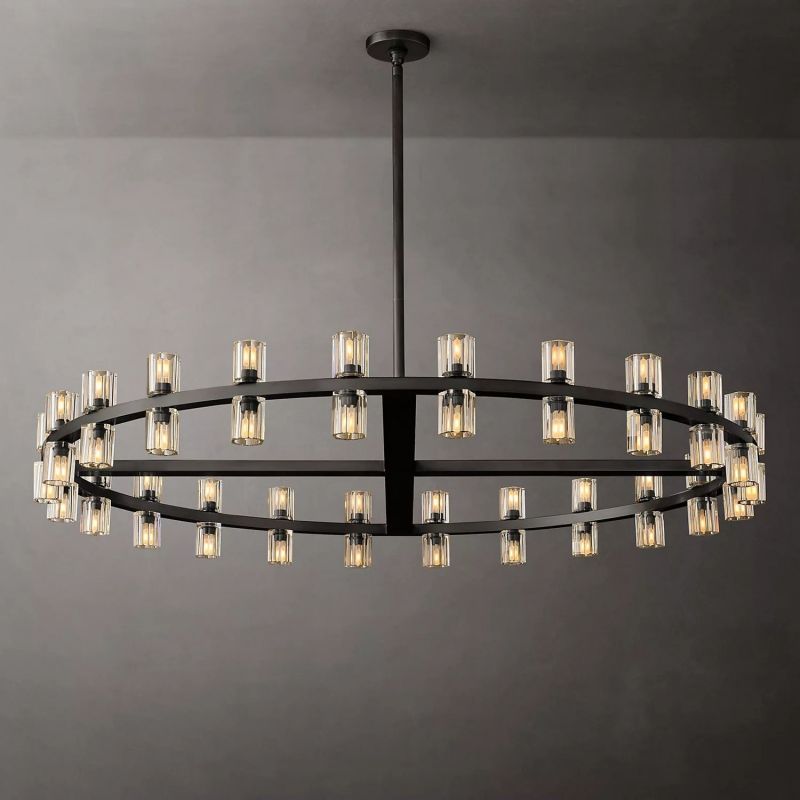 Beliy Crystal Shades Round Chandelier 48" chandeliers for dining room,chandeliers for stairways,chandeliers for foyer,chandeliers for bedrooms,chandeliers for kitchen,chandeliers for living room Rbrights   