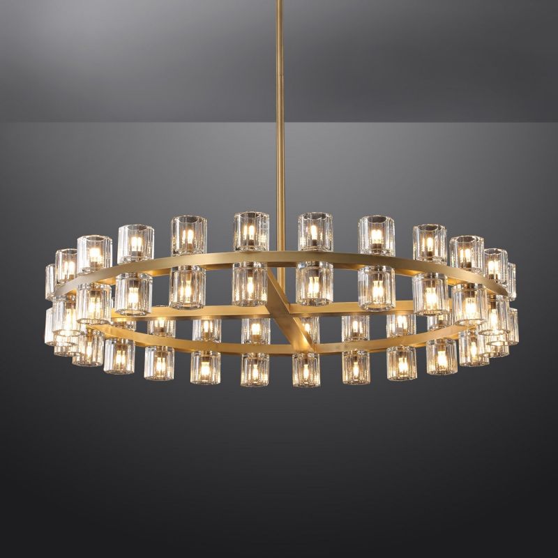 Beliy Crystal Shades Round Chandelier 48" chandeliers for dining room,chandeliers for stairways,chandeliers for foyer,chandeliers for bedrooms,chandeliers for kitchen,chandeliers for living room Rbrights   