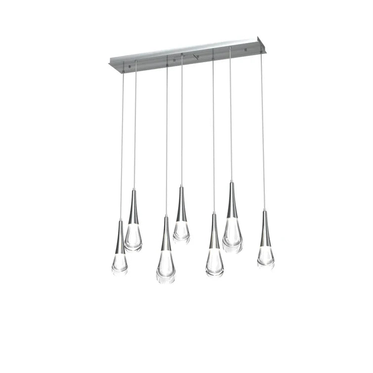 Rain 7-Light Linear Chandelier Pendant For Living room Family room Dining Room Bedroom