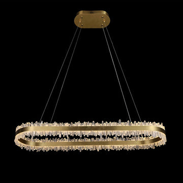 Helena Modern Quartz Crystal Oval Chandelier