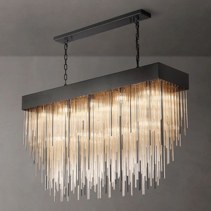 Cascada Blown Glass Square Chandelier 54" chandeliers for dining room,chandeliers for stairways,chandeliers for foyer,chandeliers for bedrooms,chandeliers for kitchen,chandeliers for living room Rbrights   