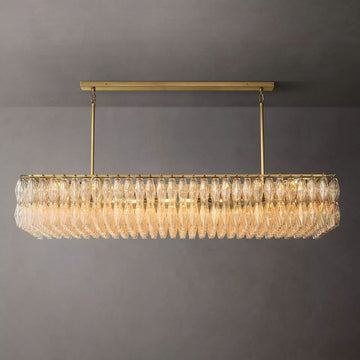 Chara Glass Rectangular Chandelier 74"