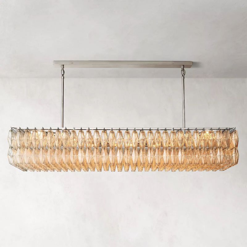 Chara Glass Rectangular Chandelier 74"