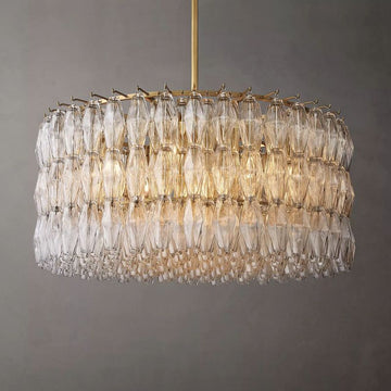 Chara Glass Round Chandelier 37"