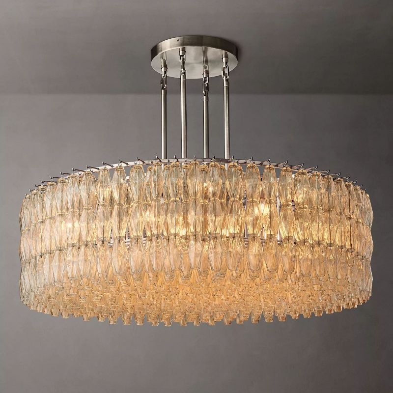 Chara Glass Round Chandelier 62"