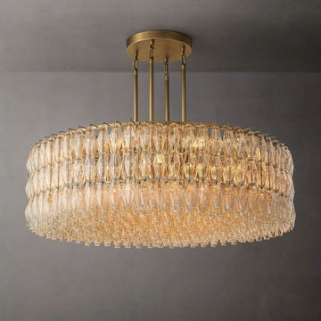 Chara Glass Round Chandelier 62"