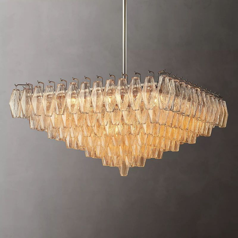 Chara Glass Square Chandelier 32"