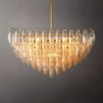 Chara Glass Square Chandelier 32"