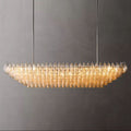 Chara Clear Glass Tiered Rectangular Chandelier 74