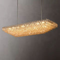 Chara Clear Glass Tiered Rectangular Chandelier 74