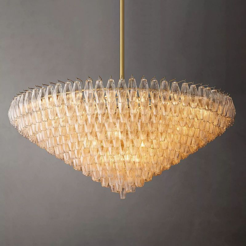 Chara Glass Tiered Round Chandelier 62"