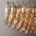 Chara Smoke Glass Tiered Rectangular Chandelier 54