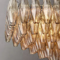 Chara Smoke Glass Tiered Rectangular Chandelier 54