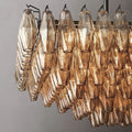 Chara Smoke Glass Tiered Rectangular Chandelier 54