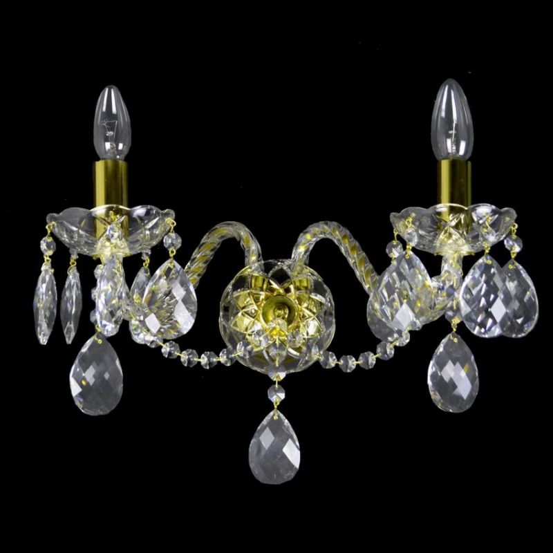 Classical Maniera 2 Light Crystal Glass Wall Light