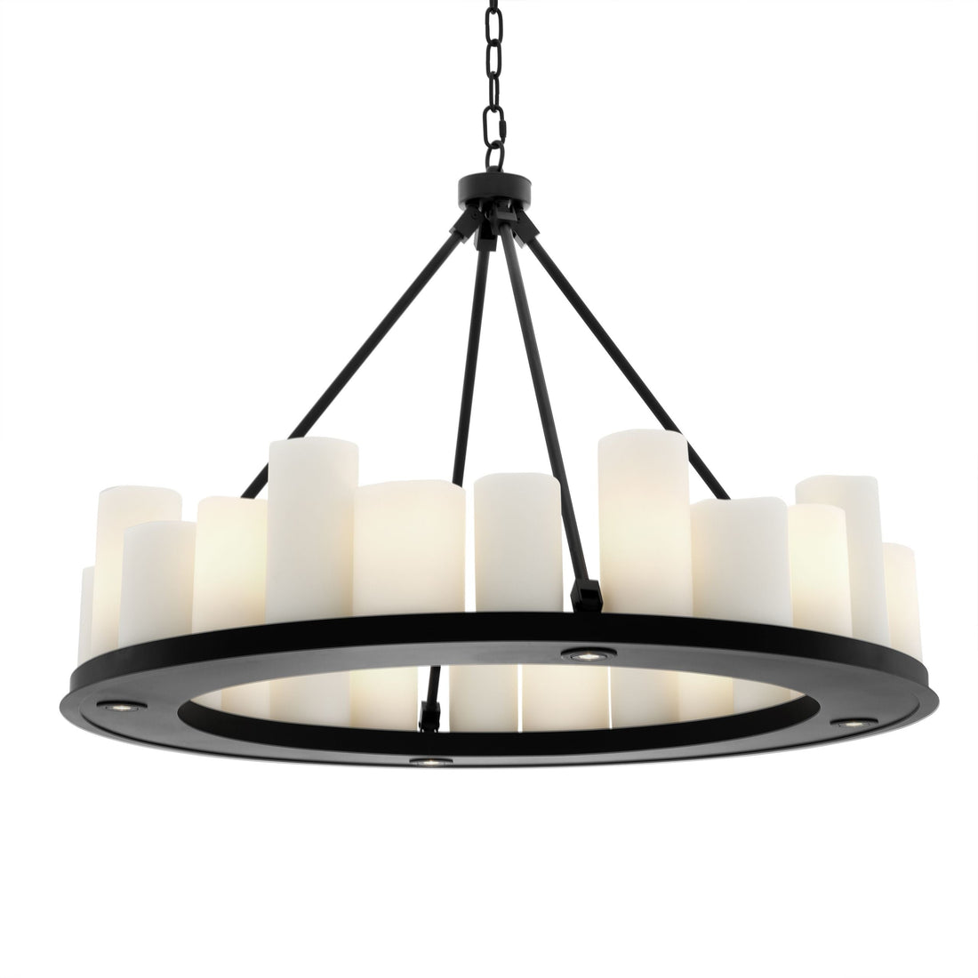 Commodore Ring Modern Chandelier - Black/Brass