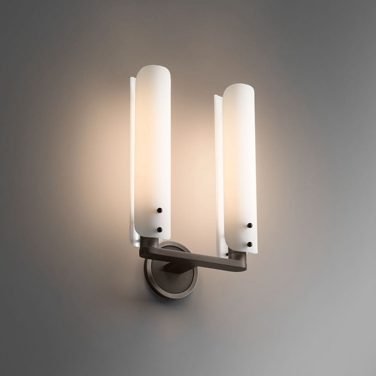 Alen Double White Glass Wall Sconce, Wall Lamps for Bedroom