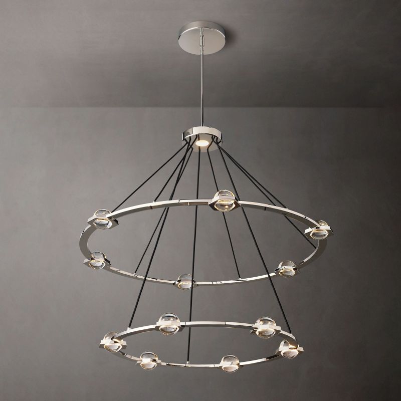 Eclate Two-Tier Round Chandelier 48" chandeliers for dining room,chandeliers for stairways,chandeliers for foyer,chandeliers for bedrooms,chandeliers for kitchen,chandeliers for living room Rbrights   