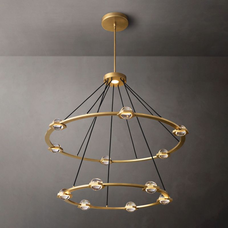 Eclate Two-Tier Round Chandelier 48" chandeliers for dining room,chandeliers for stairways,chandeliers for foyer,chandeliers for bedrooms,chandeliers for kitchen,chandeliers for living room Rbrights   