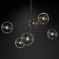 Darrance Modern Glass Globe Six-Arm Chandelier 54