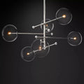 Darrance Modern Glass Globe Six-Arm Chandelier 54