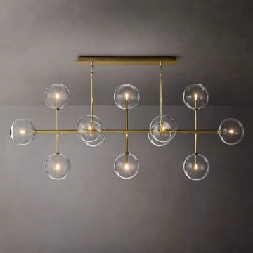 Modern Glass Globe Linear Chandelier 72"