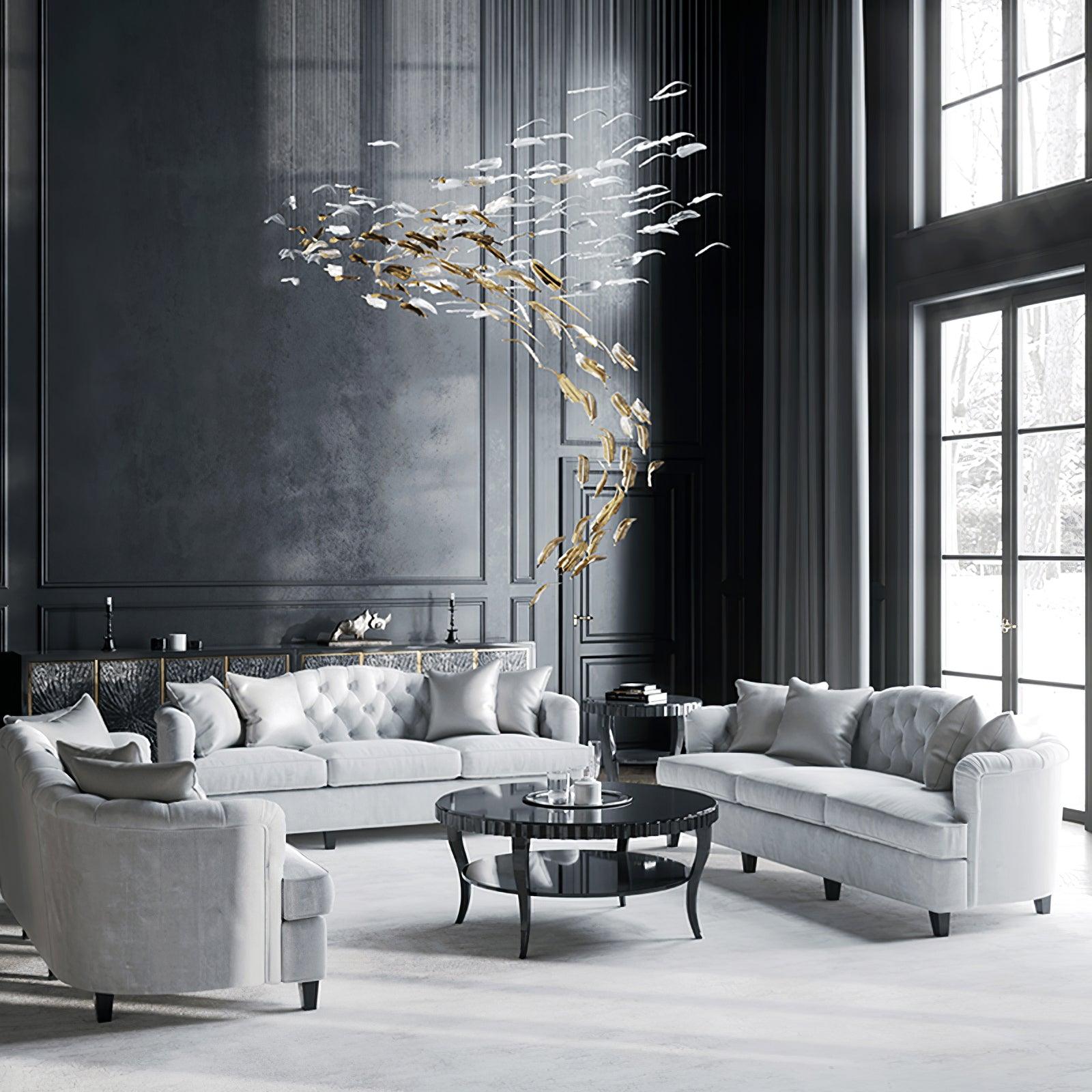 Glass Feathers Chandelier - LightVelucia