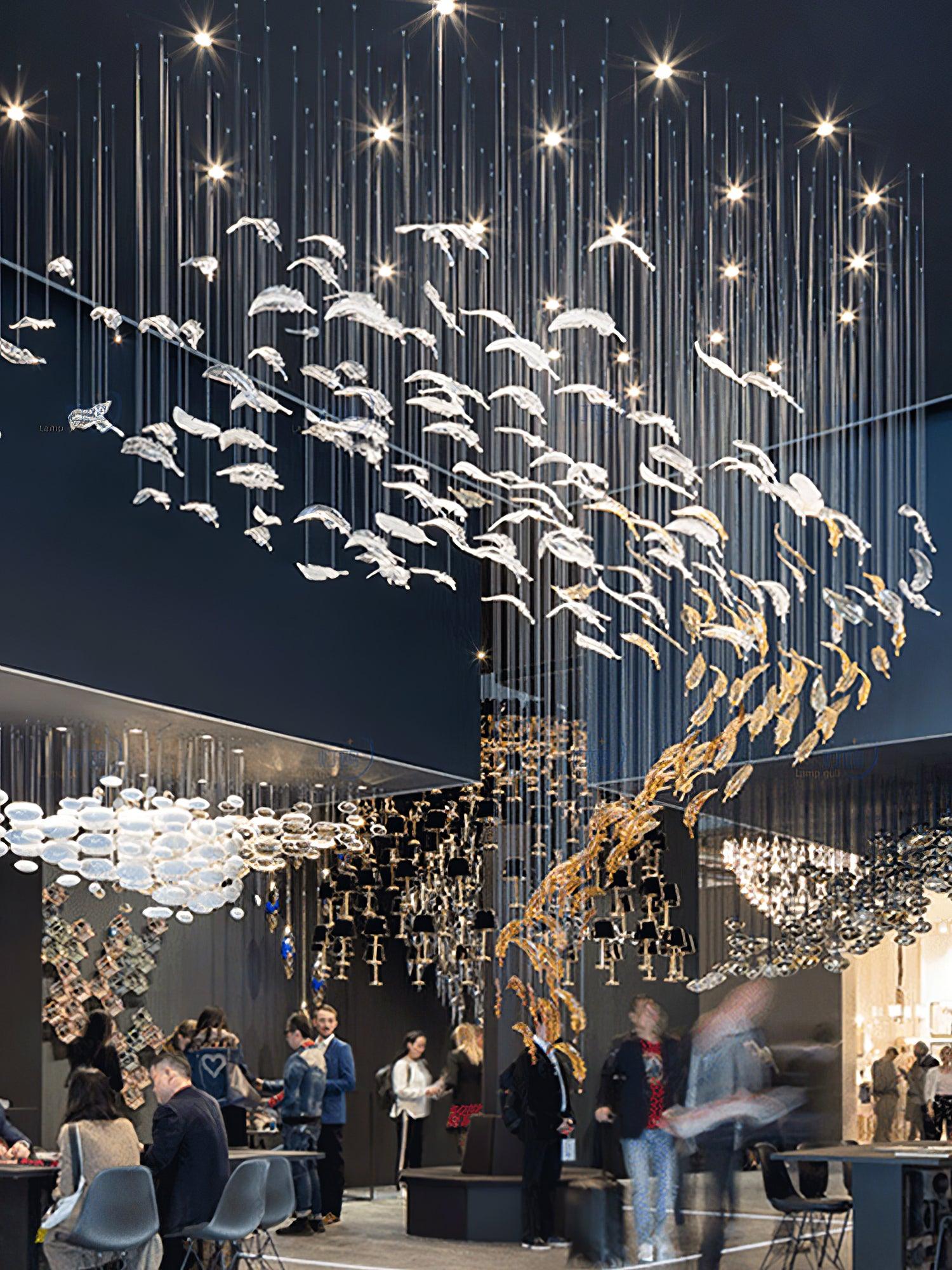 Glass Feathers Chandelier - LightVelucia