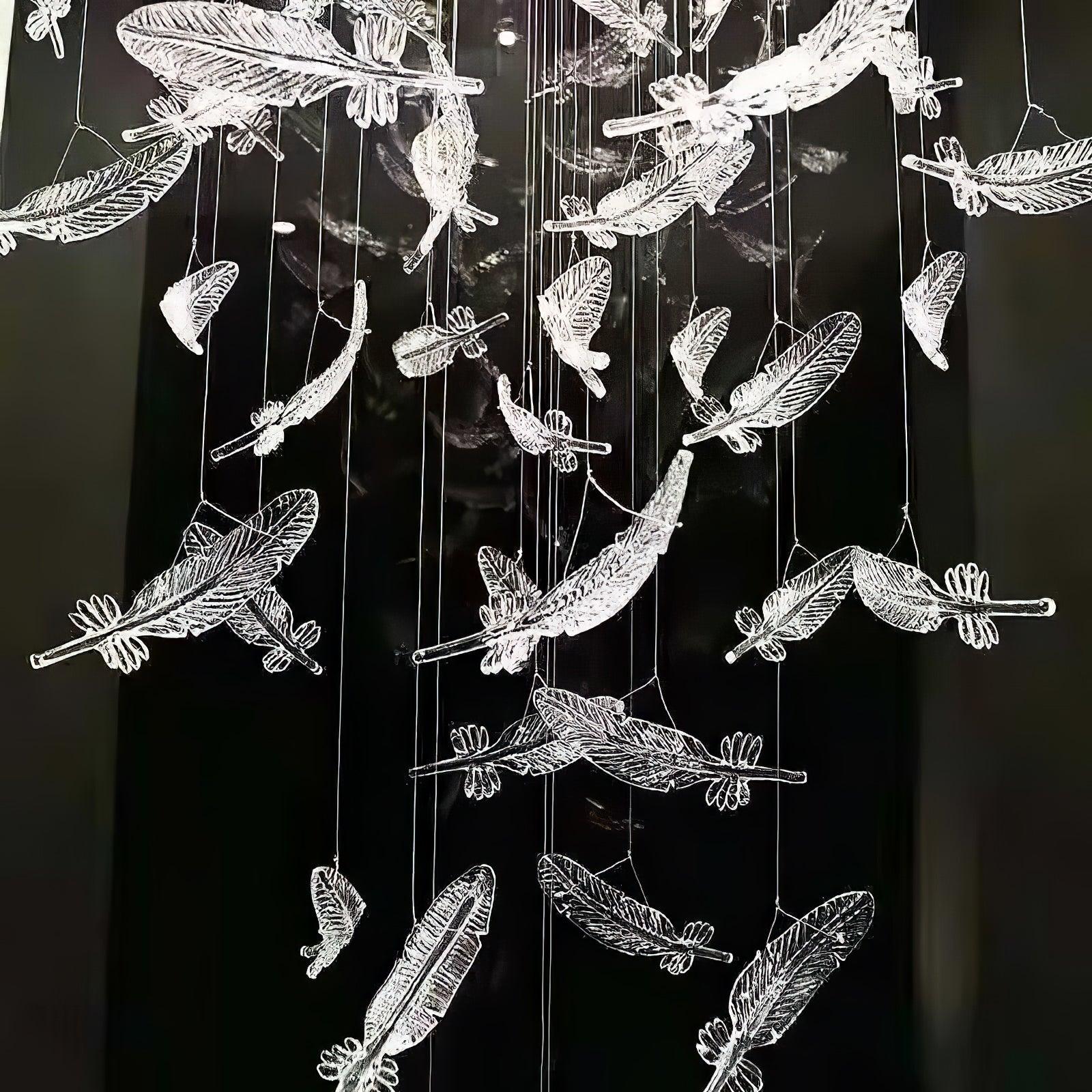 Glass Feathers Chandelier - LightVelucia