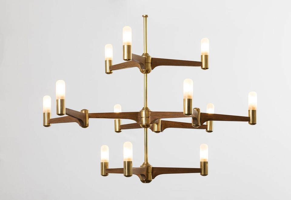 Cooper 12 Light Modern Brass Chandelier