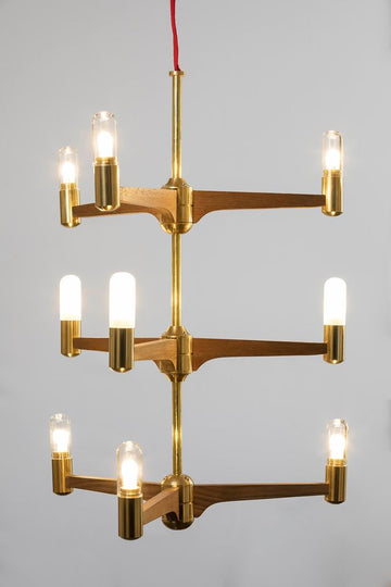 Cooper 9 Light Modern Brass Chandelier