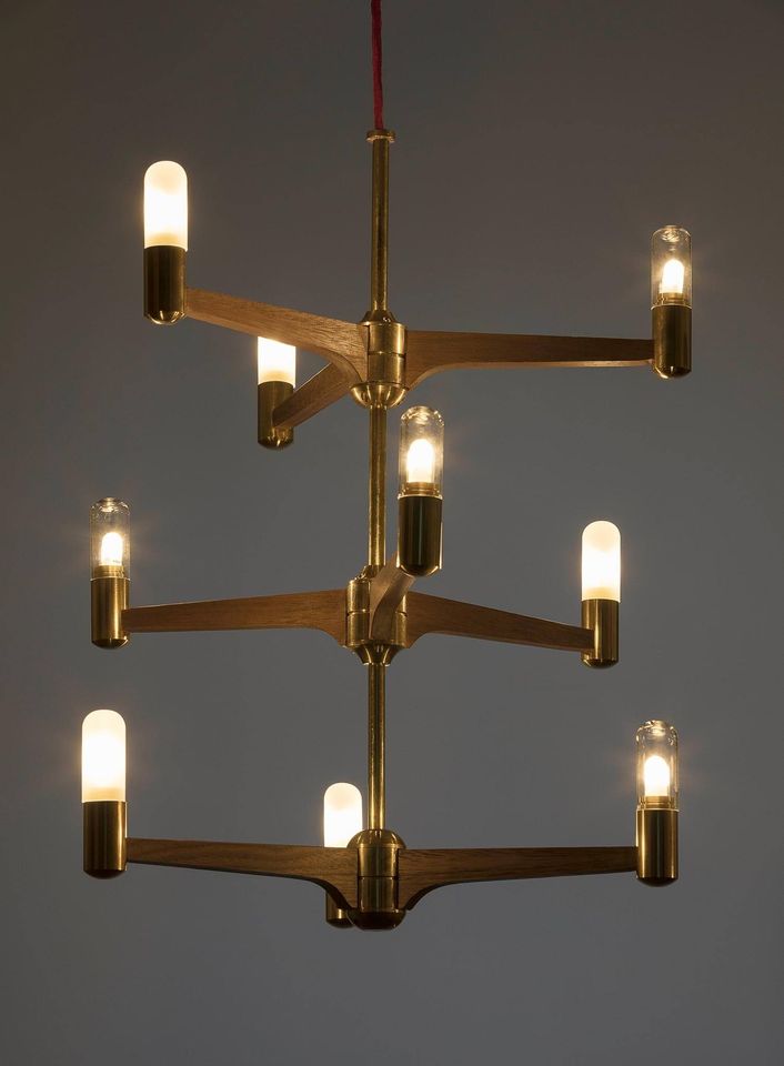 Cooper 9 Light Modern Brass Chandelier