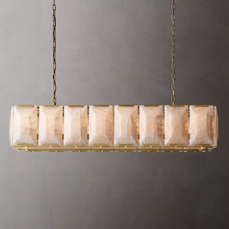 Harlow Calcite Rectangular Chandelier 55"