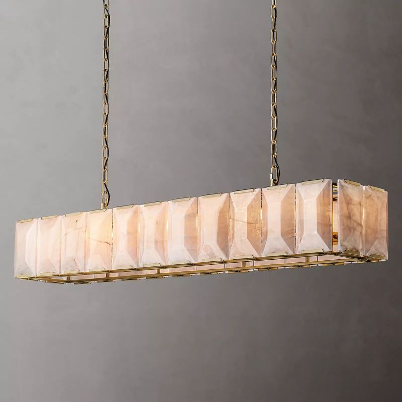 Harlow Calcite Rectangular Chandelier 74"