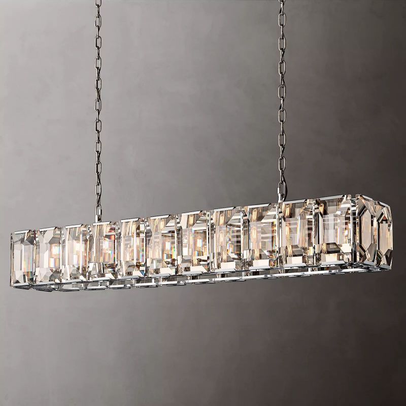 Harson Crystal Rectangular Chandelier 74" chandeliers for dining room,chandeliers for stairways,chandeliers for foyer,chandeliers for bedrooms,chandeliers for kitchen,chandeliers for living room Rbrights   