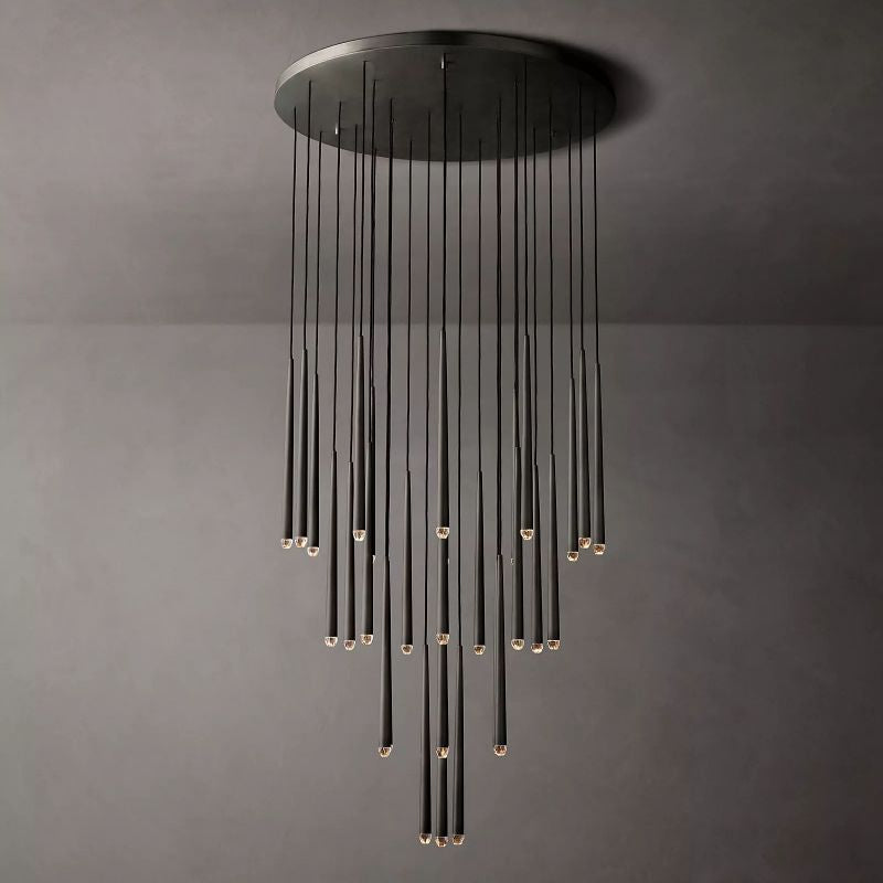 Harley Modern Round Chandelier 48" chandeliers for dining room,chandeliers for stairways,chandeliers for foyer,chandeliers for bedrooms,chandeliers for kitchen,chandeliers for living room Rbrights Matte Black  