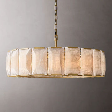 Harlow Calcite Round Chandelier 43"