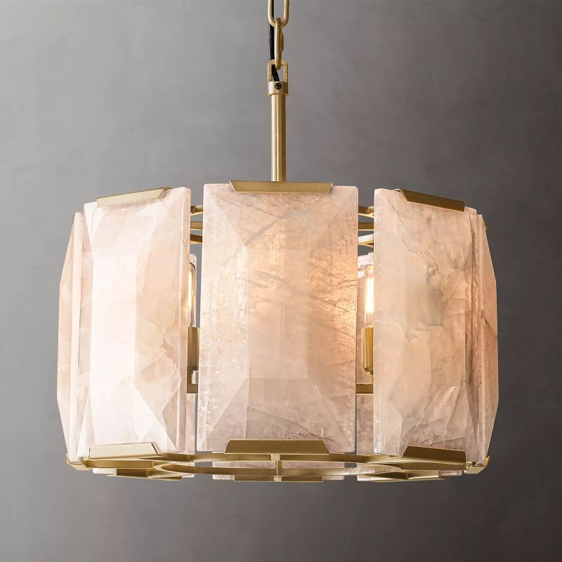 Harlow Calcite Round Chandelier 19"