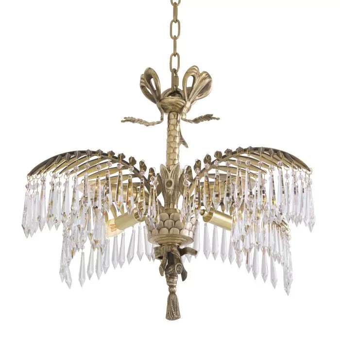 Ethereal S/L Modern Brass Chandelier Antique Brass/Glass)  (Ex-Display)