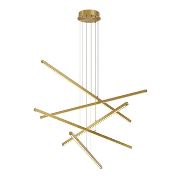 Cooper  Modern Brass Chandelier - Brass