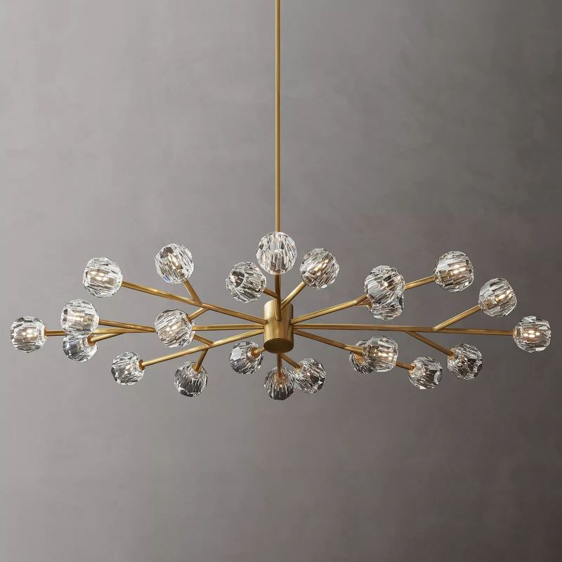 Boule Clear Glass Oval Chandelier 72"