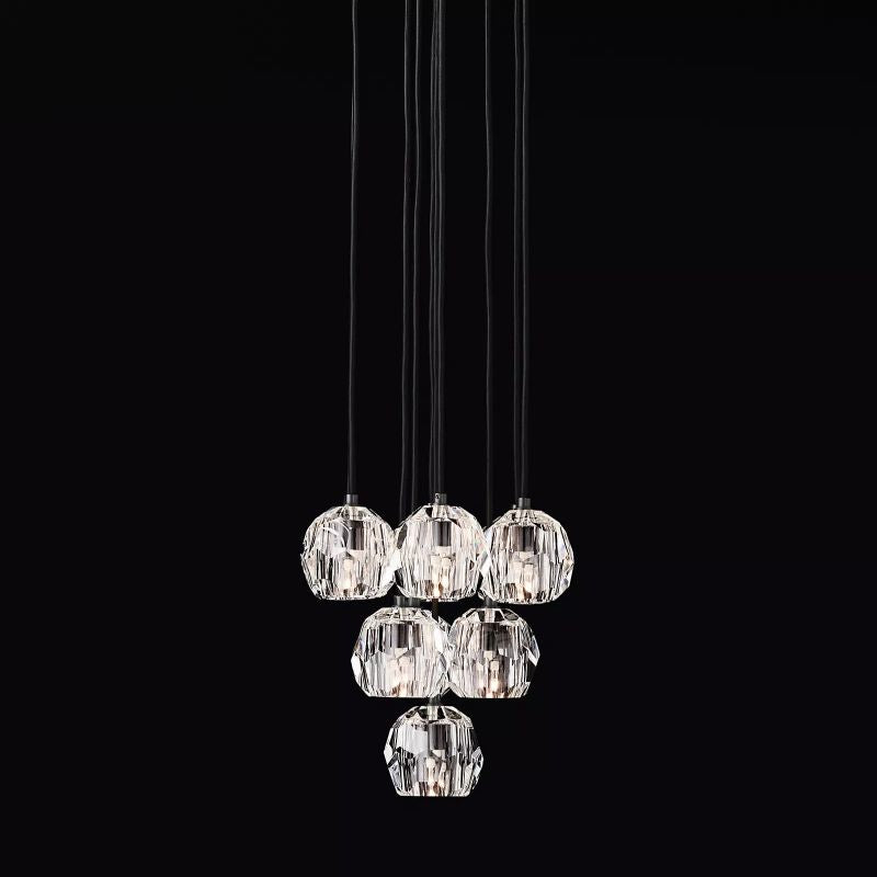 Kristal Glass Round Cluster Chandelier 14" chandeliers for dining room,chandeliers for stairways,chandeliers for foyer,chandeliers for bedrooms,chandeliers for kitchen,chandeliers for living room Rbrights   