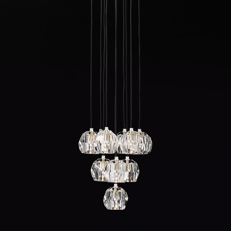 Kristal Glass Round Cluster Chandelier 14" chandeliers for dining room,chandeliers for stairways,chandeliers for foyer,chandeliers for bedrooms,chandeliers for kitchen,chandeliers for living room Rbrights   