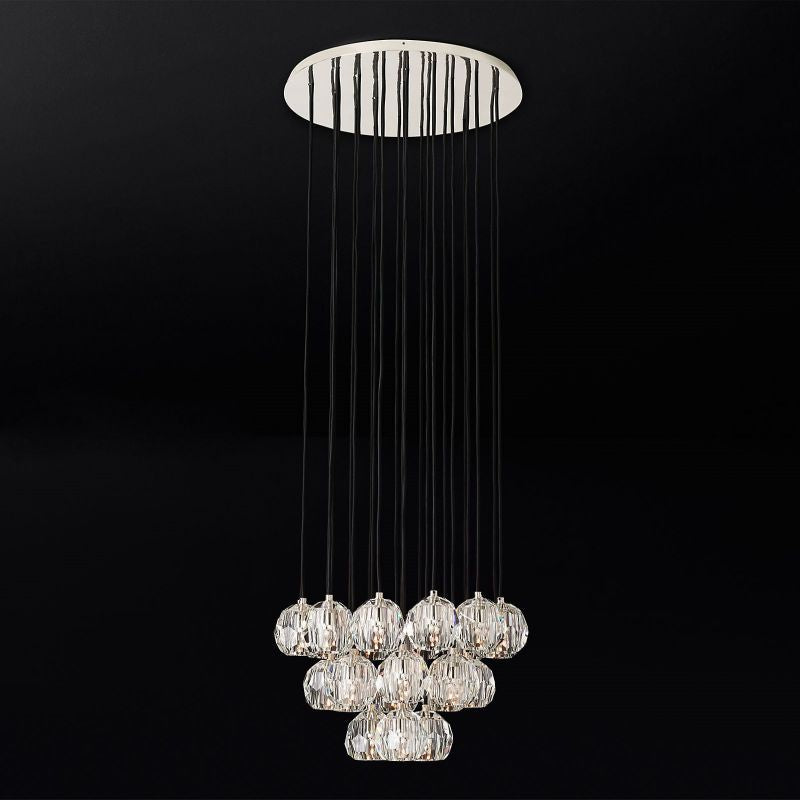 Kristal Glass Round Cluster Chandelier 24" chandeliers for dining room,chandeliers for stairways,chandeliers for foyer,chandeliers for bedrooms,chandeliers for kitchen,chandeliers for living room Rbrights   