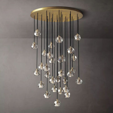 Boule Glass Round Cluster Chandelier 40"