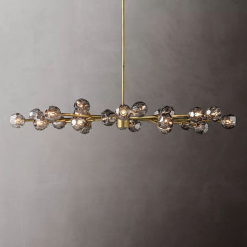 Boule Smoke Glass Oval Chandelier 72"