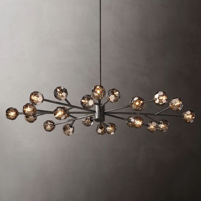 Kristal Smoke Glass Oval Chandelier 72" chandeliers for dining room,chandeliers for stairways,chandeliers for foyer,chandeliers for bedrooms,chandeliers for kitchen,chandeliers for living room Rbrights   