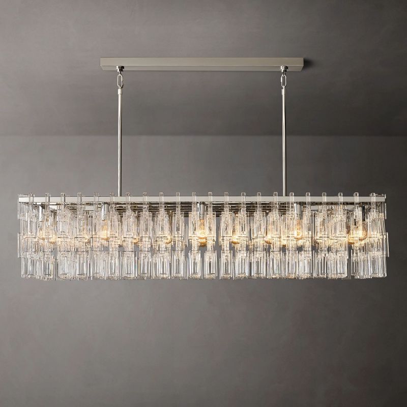 Marigna Rectangular Chandelier 60" Pendant for living room,Pendant for kitchen,Pendant for bathrooms,Pendant for bedrooms,Pendant for foyer,Pendant for stairways,Pendant for dining room Rbrights Polished Nickelvailable  