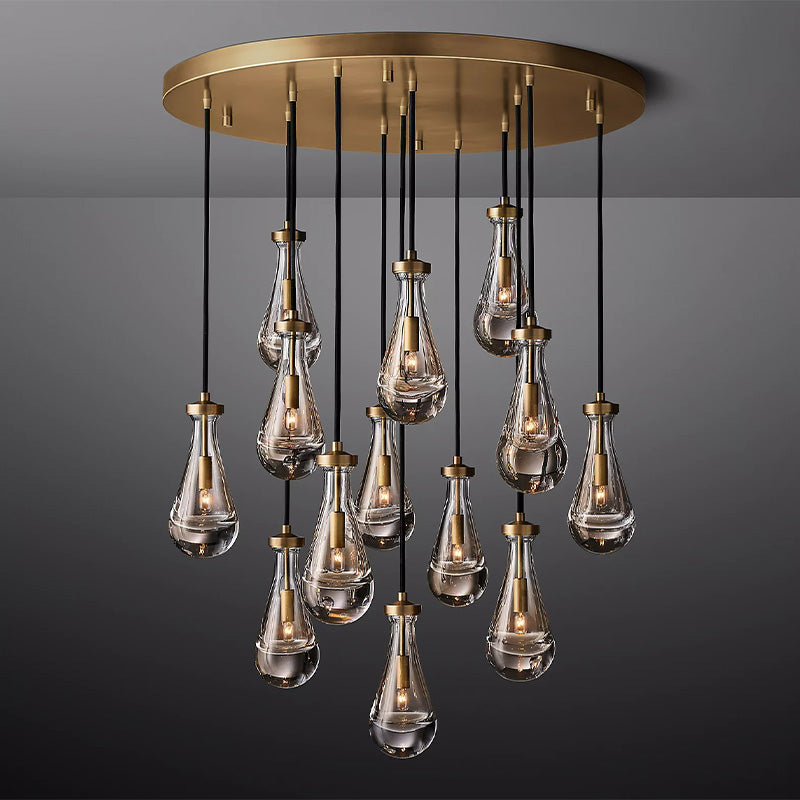 Raindrop Round Chandelier 36" 13-Lights , Rain Chandelier For Dining Room