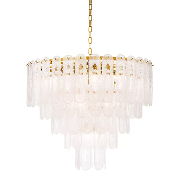 Riveria Modern Chandelier - (Gold Finish | Frosted Glass)